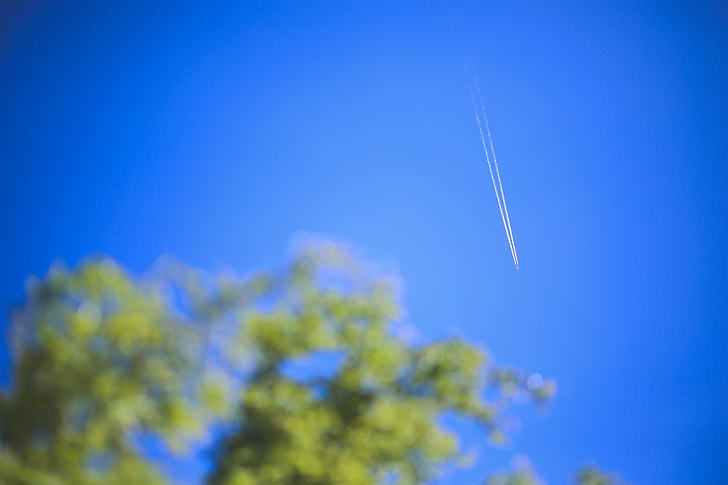 ท้องฟ้า, สีฟ้า, jet, เครื่องบิน, ผู้โดยสาร, ขนาดใหญ่, เส้นทาง