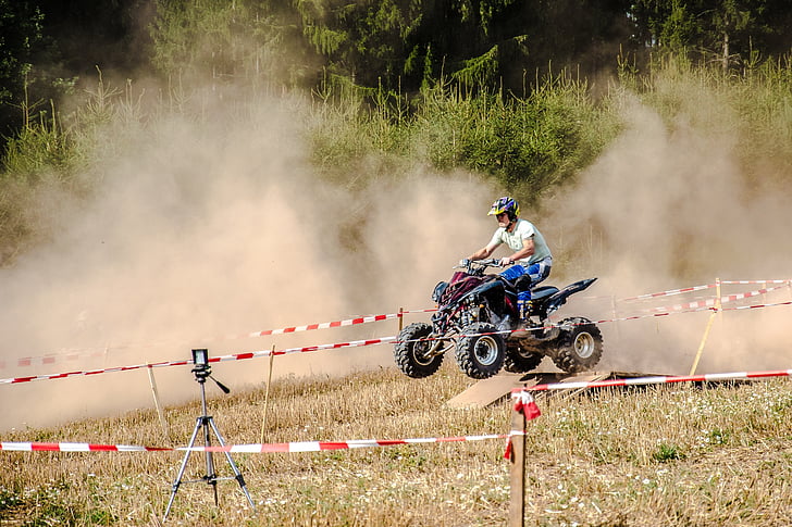 quad, motorsport, arable, dust, motocross, sand, race