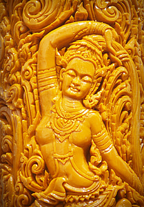 Thailand, dekoration, udskæringer, form, voks, blød, skulptur