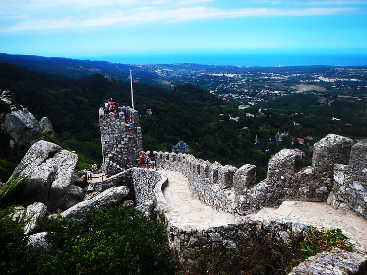 Castelul, ruina, clădiri şi structuri, pereţi, Portugalia, mare, Vezi