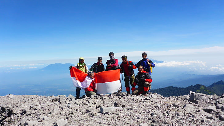 Cimeira, de rastreamento, montanha, Indonésia, Semeru, faixa, aventura