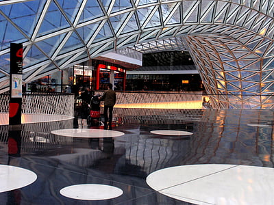 Frankfurt am main Tyskland, MyZeil, spegling, transparent, arkitektur, moderna, byggnad