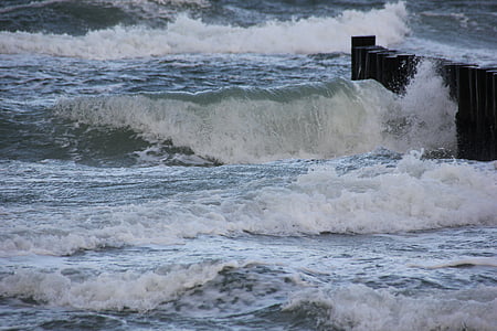 sea, baltic sea, wave, coast, water, nature, storm