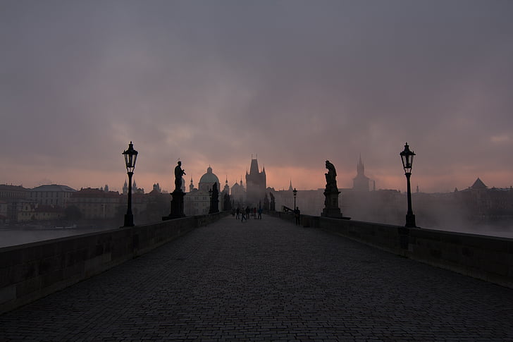 Praga, puente, República Checa, Puente de Carlos, medieval, Europa, ciudad