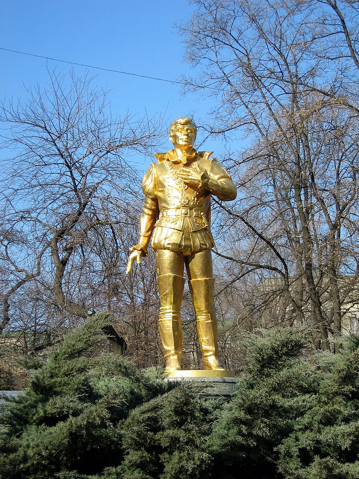 Złoty człowiek, rzeźby człowieka, Złoto, Rzeźba, Zabytki, posąg
