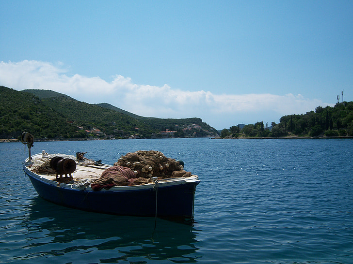 csónak, tenger, Dubrovnik, Horvátország, víz, tengerpart, gyönyörű