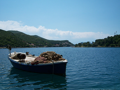 loďou, more, Dubrovnik, Chorvátsko, vody, pobrežie, krásny