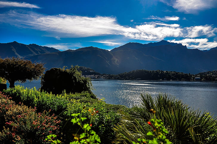 Komo ežeras, Auksė di como, Menaggio, Italija, ežeras, kalnai, kalnų