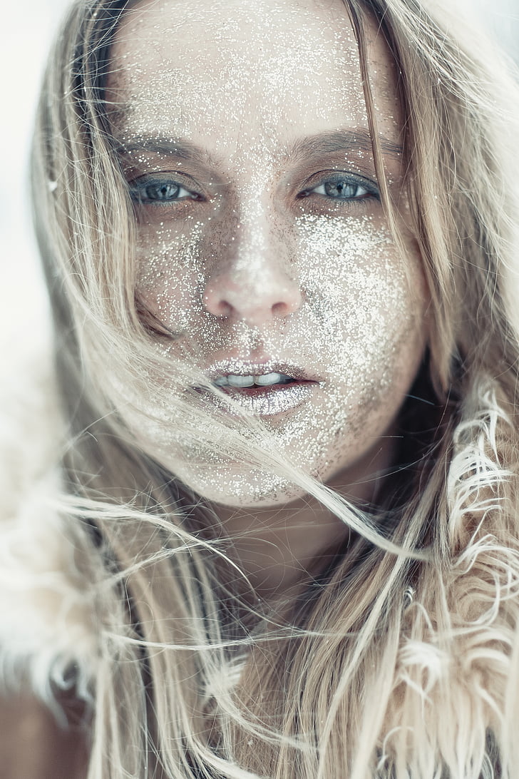 portrait, beauty, cold, about, green eyes, unreal, winter