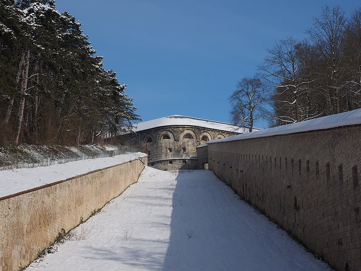mur de forteresse, Wilhelmsburg, Château, Cour intérieure, Ulm, ligne de défense Ulmer, reduit