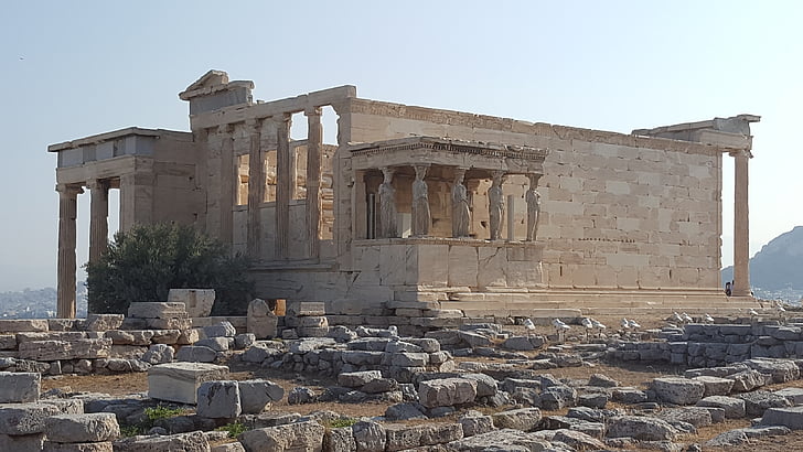 Atėnai, Akropolio, griuvėsiai, Graikija, Graikijos šventykla, senovės griuvėsiai, graikų antikos