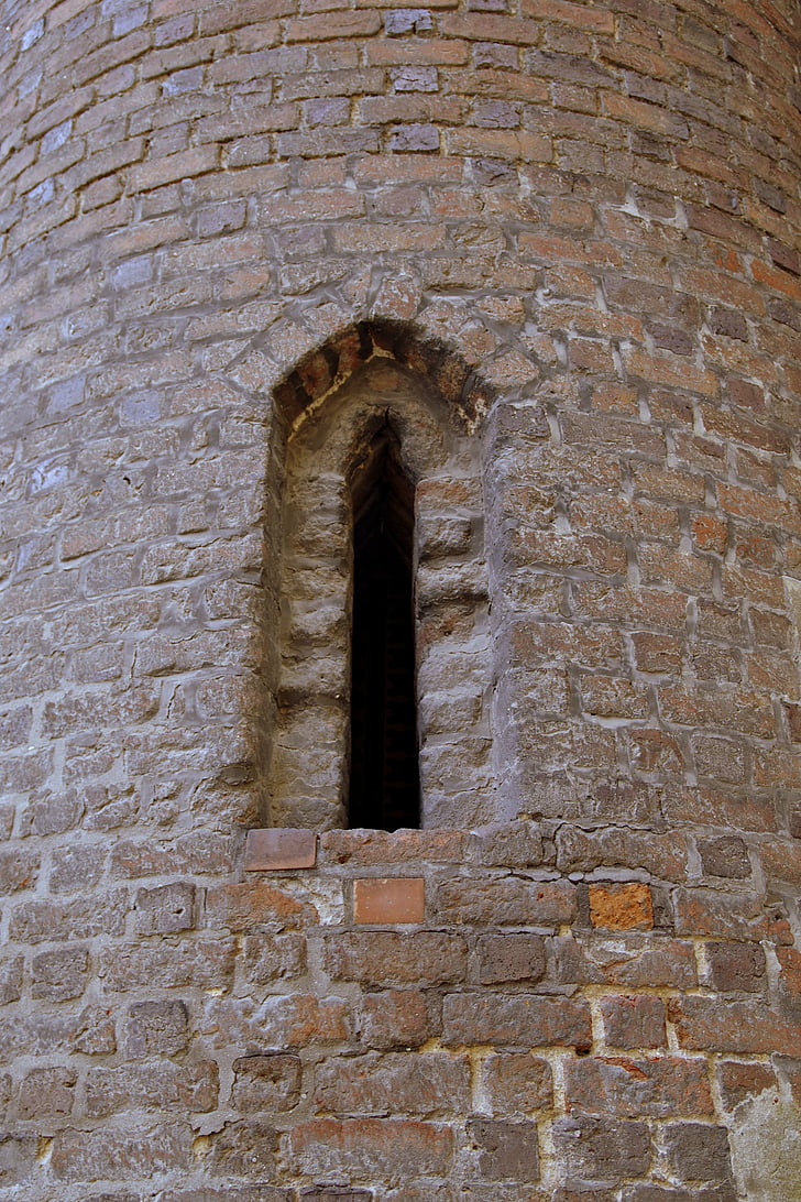 ablak, torony, a középkorban, tégla, régi, templom, Castle