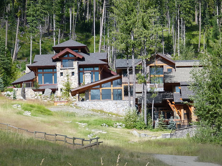 ház, log homes, gyönyörű, sunpeaks resort, brit columbia, Kanada, Ski resort