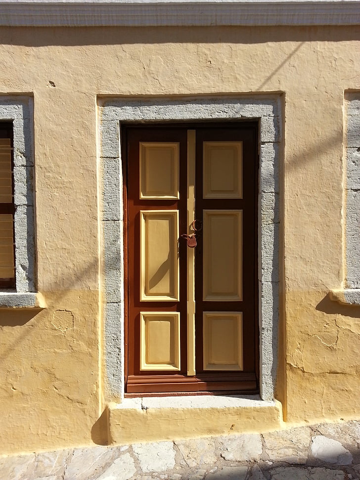 portes, porte, transition, fenêtre de, architecture, maison, façade