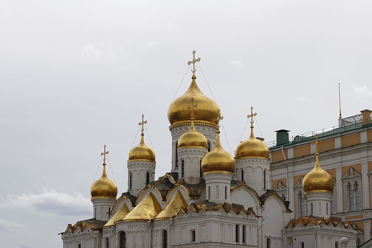 Церква, Золотий, купол, Росія, Москва, Православні, Російська православна церква