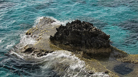 岩石, 海, 波, 蓝色, 自然, 海岸, 阿依纳帕