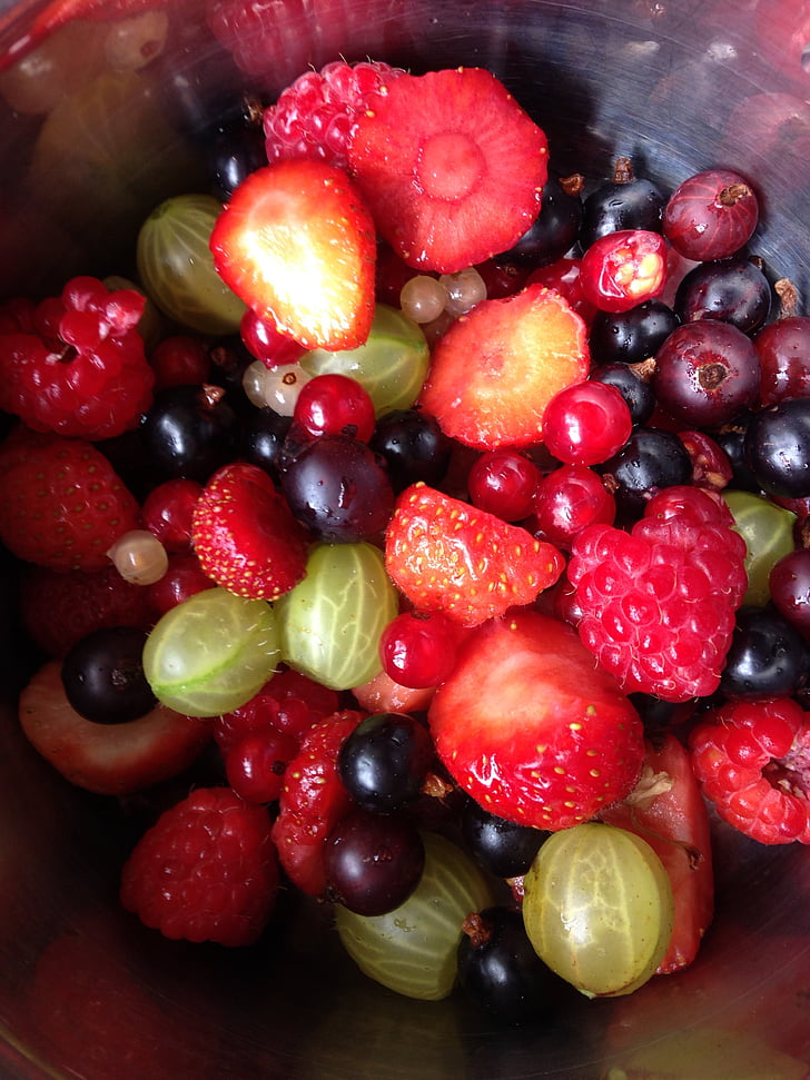 musim panas, buah-buahan, Berry, sehat, lezat, Raspberry, buah