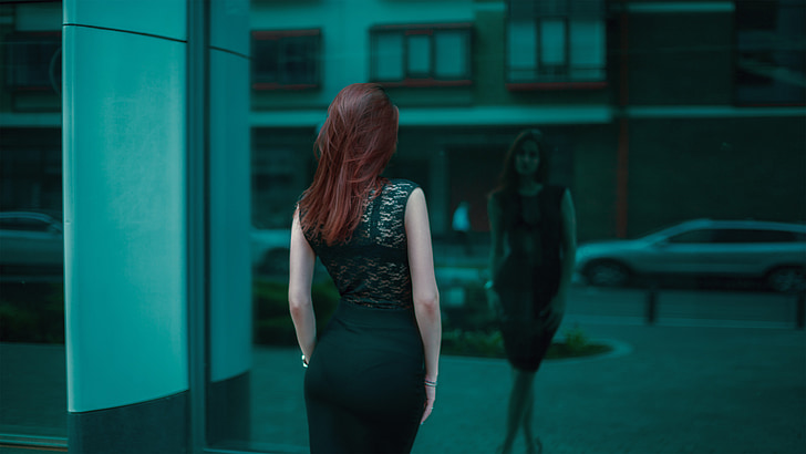 girl, behind, from the back, dress, cover, people, model