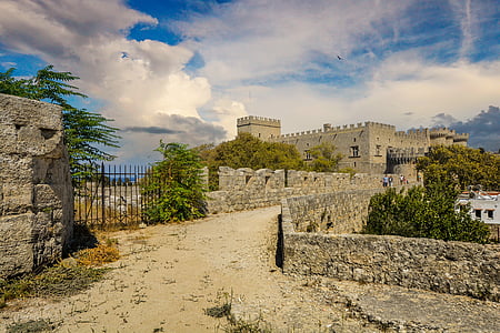 Rhodes, Castle, Pulau, Yunani, Yunani, Pariwisata, dinding