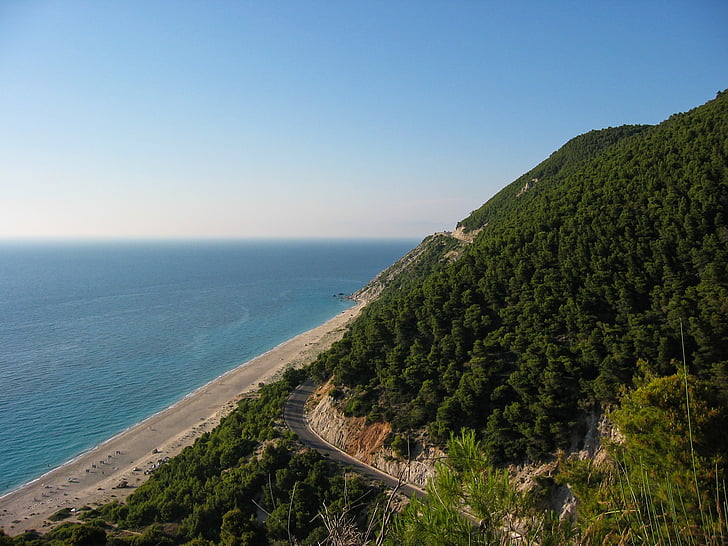 Гърция, Лефкада, море, остров, пейзаж, лято, плаж