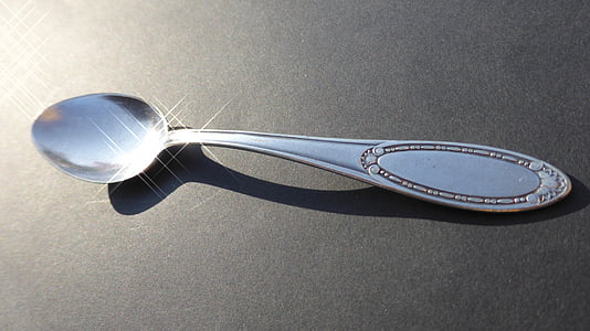 slberloeffel, spoon, shiny, silver, reflect, cutlery