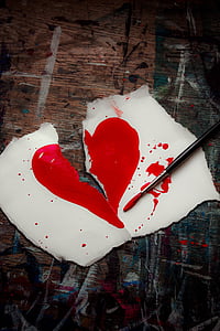cuore spezzato, rosso, cuore, amore, rotto, San Valentino, simbolo