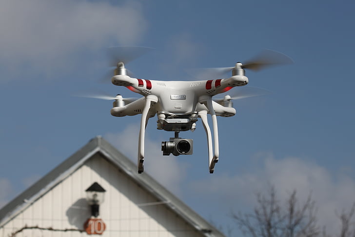 Drone, spionage, nieuwsgierigheid, Phantom, Go pro, camera, vliegen