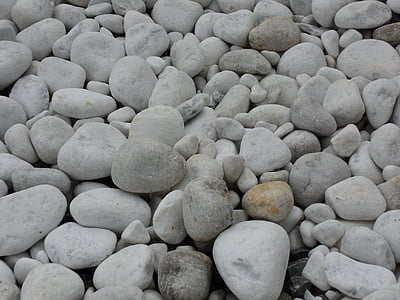 大理石, 卵石, 大理石砾石, 河床, 白色