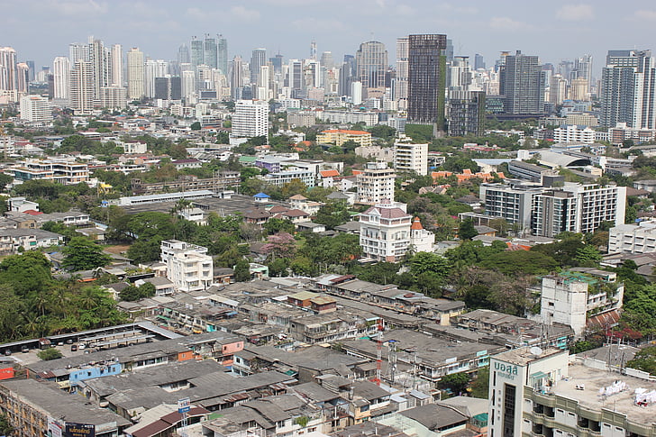 Бангкок, місто, великого міста, фоновому режимі, хмарочос, горизонт, Азія
