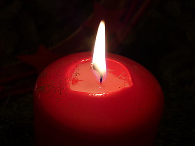 κερί, φλόγα, Χριστούγεννα, έλευση, κόκκινο, Hot, φως