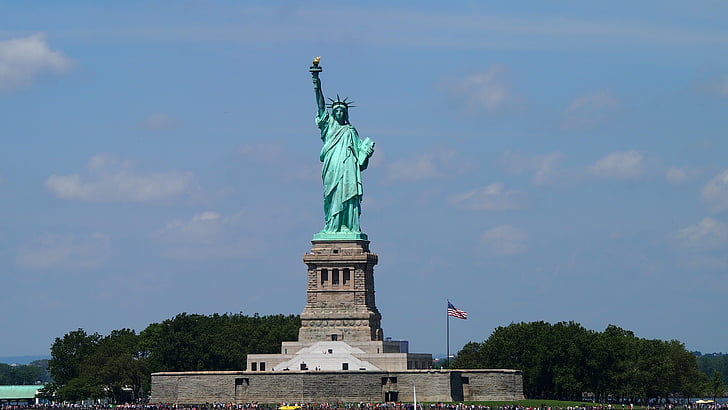 New york, skyline, Manhattan, Miss liberty, United amsterdam, USA, ny
