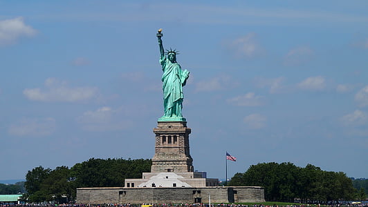 Nova Iorque, linha do horizonte, cidade de Nova york, Senhorita liberdade, Unidos de Amesterdão, Estados Unidos da América, NY