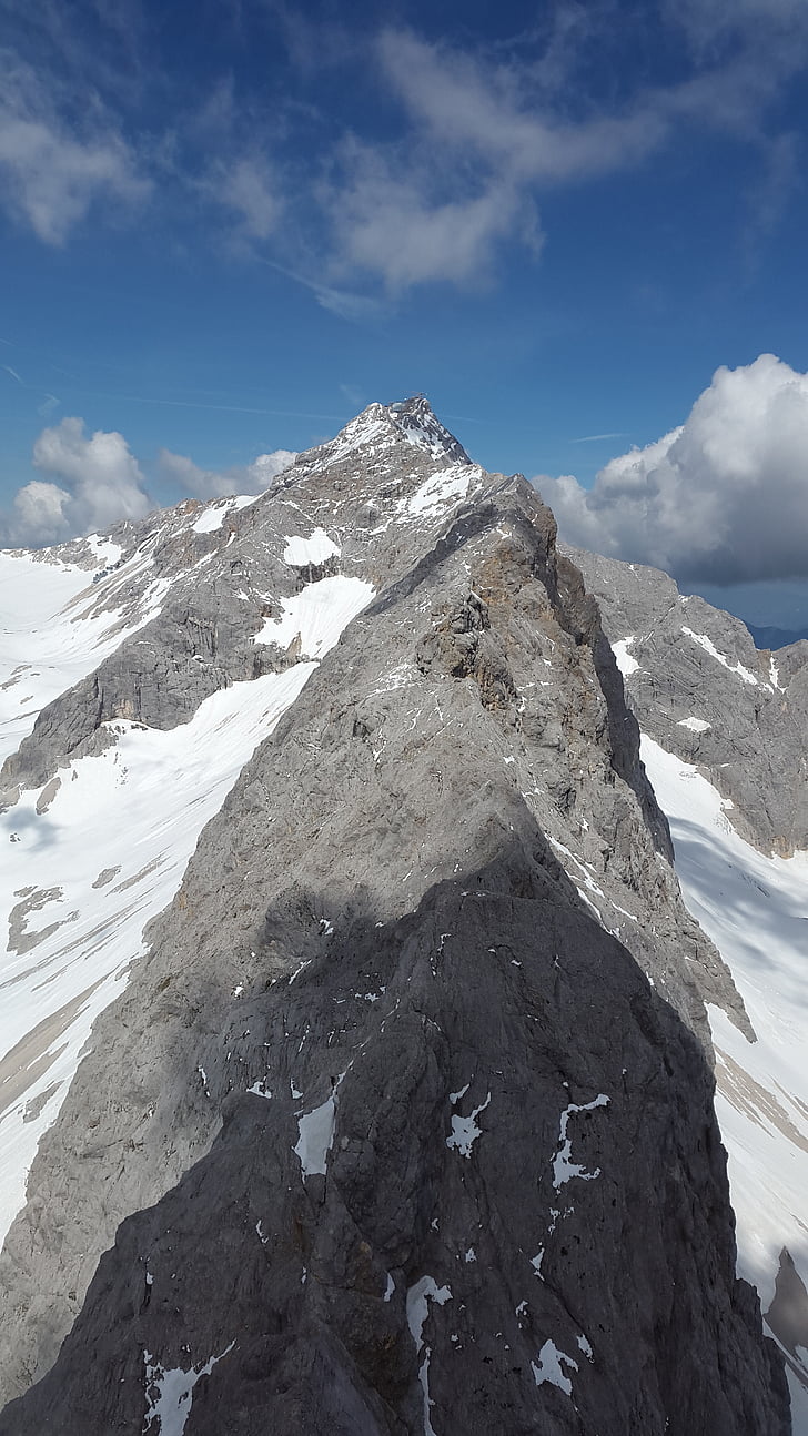 felmásznak, Ridge, rock ridge, Zugspitze-hegység, hegyek, alpesi, Időjárás kő