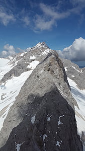 arête, ridge, rock ridge, zugspitze massif, mountains, alpine, weather stone
