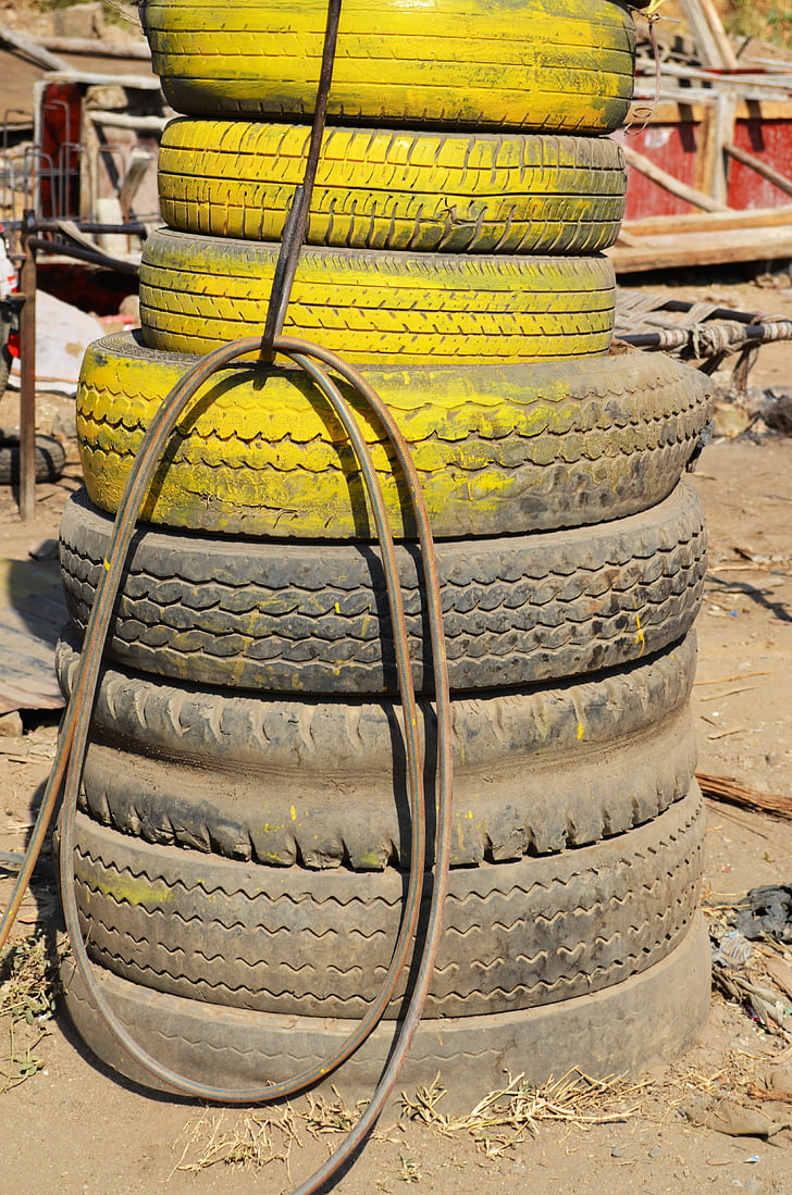 tyres, tires, junk, junk yard, old, rubber, trash