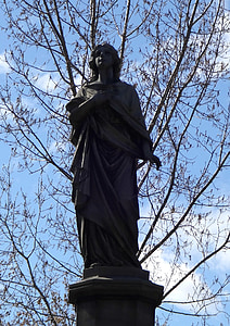 statue de, monument, femme, à l’extérieur, Sky, nuages, cimetière