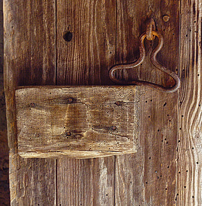 dveře, dřevo, zámek, rukojeť