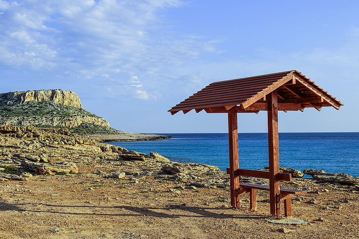 Xipre, Cavo greko, Parc Nacional, Mar, paisatge, ciutat cap, penya-segat