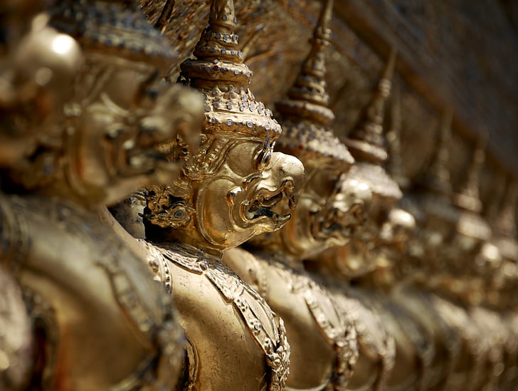 kip, ptica, hram, stvorenje, vojska, zlato, Tajland