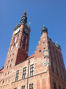 Gdańsk, Torre, tijolo, arquitetura