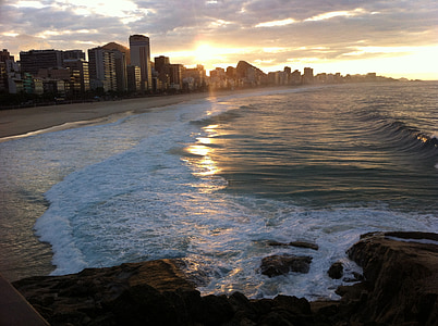 Copacabana beach, Rio, Rio de janeiro, toeristische, landschap, strand