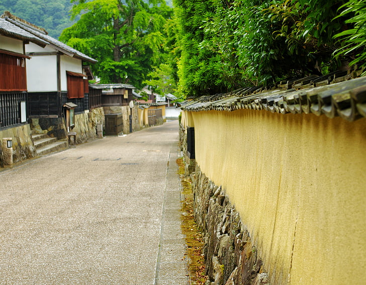 Japonya, yol, Şehir, duvar, eski