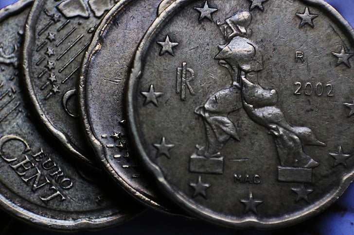 Euro, cent, cents, vingt, Italie, futurisme, Marinetti