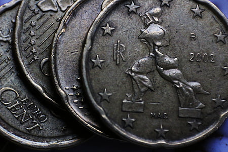 Euro, cent, centov, dvadsať, Taliansko, futurizmus, Marinetti