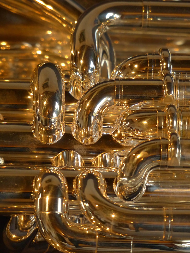 euphonium, instrument de cuivre, instrument, feuille, musique, Bugle, Shine