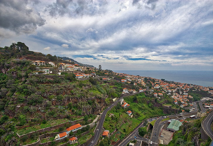 paisatge, Madeira, cel, Skyscape, Vilage, Portugal, escèniques