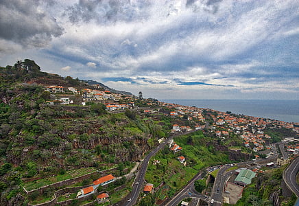 landschap, Madeira, hemel, skyline, dorp, Portugal, schilderachtige