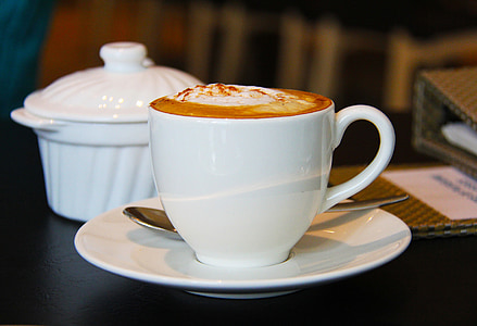 Cup, kaffe, cappuccino, te, kaffebord, gourmet, lækker