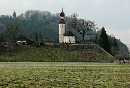 kraštovaizdžio, Viršutinė bayer, bažnyčia, koplyčia, religija, rudenį, kalvos