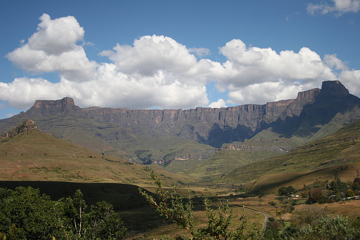 Drakensburg, bergskedja, KwaZulu natal, Sydafrika, naturen, landskap, Scenics